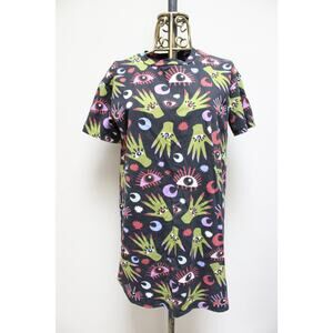 Nooworks Witchy Ways Spooky Eye Tee Shirt Dress Size Small